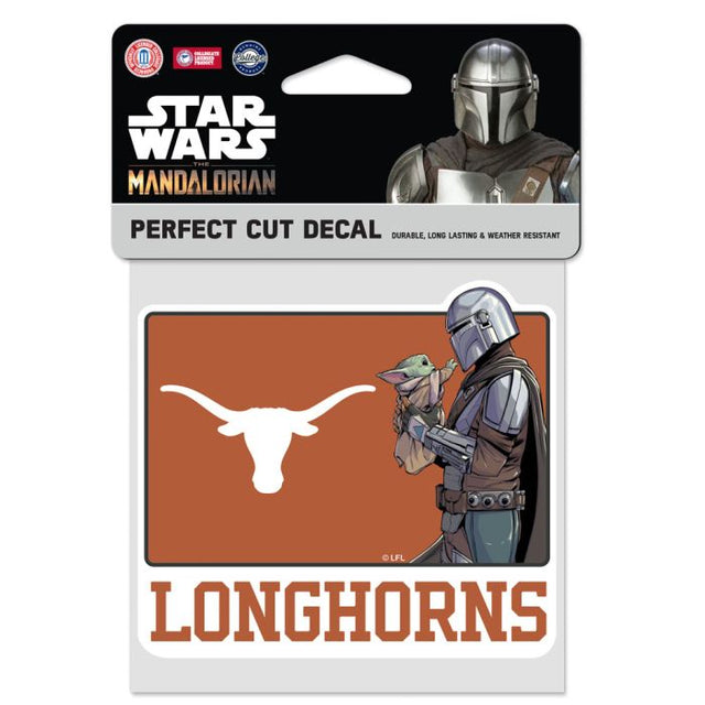 Texas Longhorns / Star Wars Mandalorian Perfect Cut Color Decal 4" x 4"