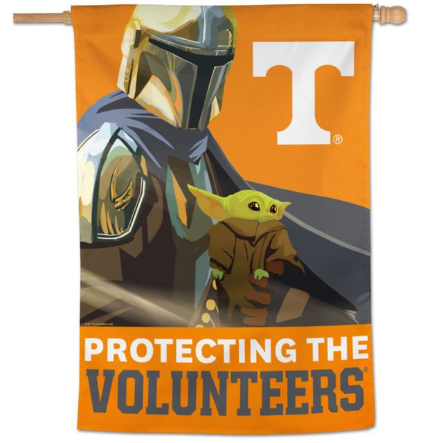 Bandera vertical de Tennessee Volunteers / Star Wars Mandalorian de 28" x 40"