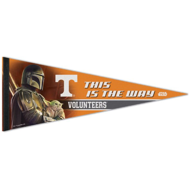 Banderín premium de Star Wars Mandalorian de Tennessee Volunteers de 12" x 30"