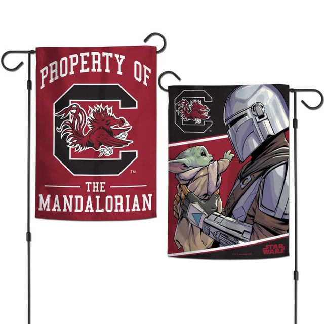 Banderas de jardín de South Carolina Gamecocks / Star Wars Mandalorian de 2 lados 12,5" x 18"