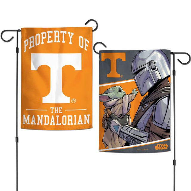 Banderas de jardín de Tennessee Volunteers / Star Wars Mandalorian de 2 lados, 12,5" x 18"