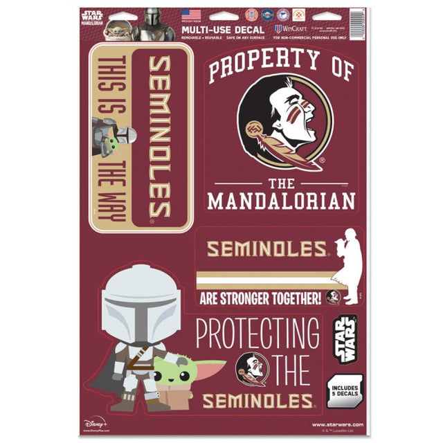 Calcomanía multiusos de Star Wars MANDALORIAN de Florida State Seminoles, 11" x 17"