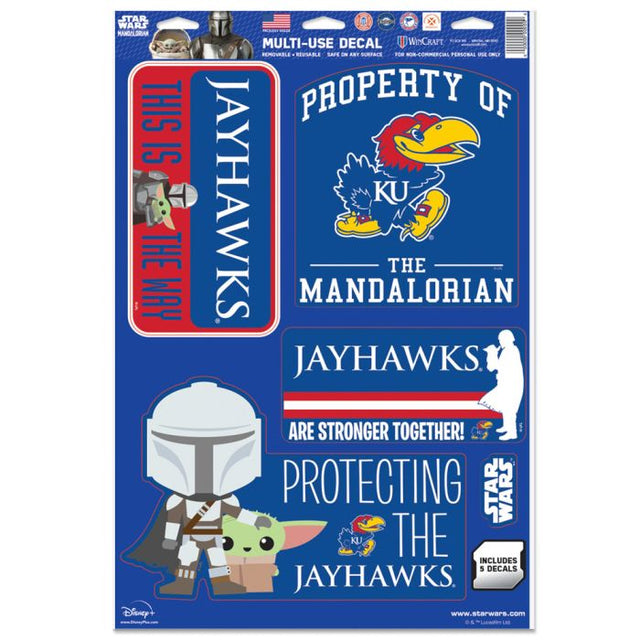 堪萨斯大学松鸦鹰队/星球大战曼达洛人多用途贴花 11 英寸 x 17 英寸