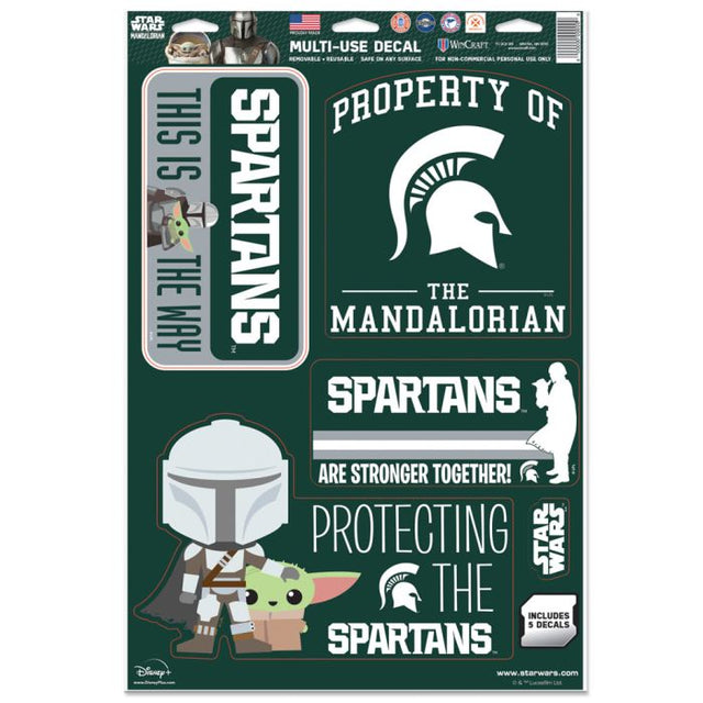 Michigan State Spartans / Star Wars MANDALORIAN Multi-Use Decal 11" x 17"