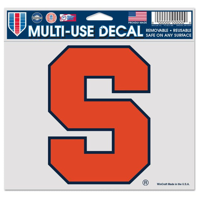 Syracuse Orange Multi-Use Decal -Clear Bckrgd 5" x 6"