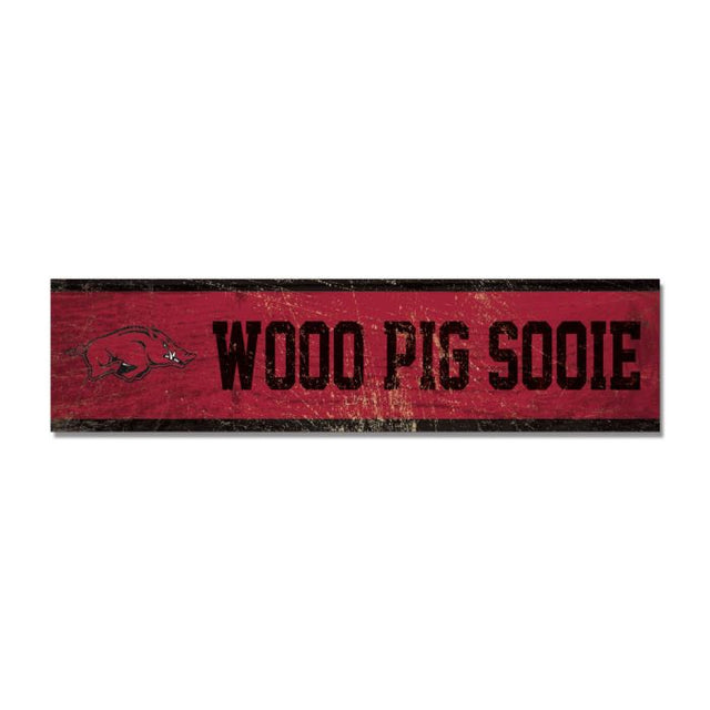 Imán de madera de Arkansas Razorbacks, 1,5" x 6"