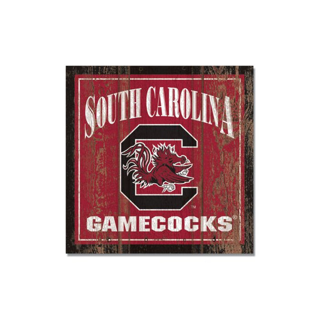Imán de madera de los Gamecocks de Carolina del Sur, 3" x 3"