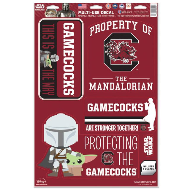 Calcomanía multiusos de South Carolina Gamecocks / Star Wars MANDALORIAN de 11" x 17"