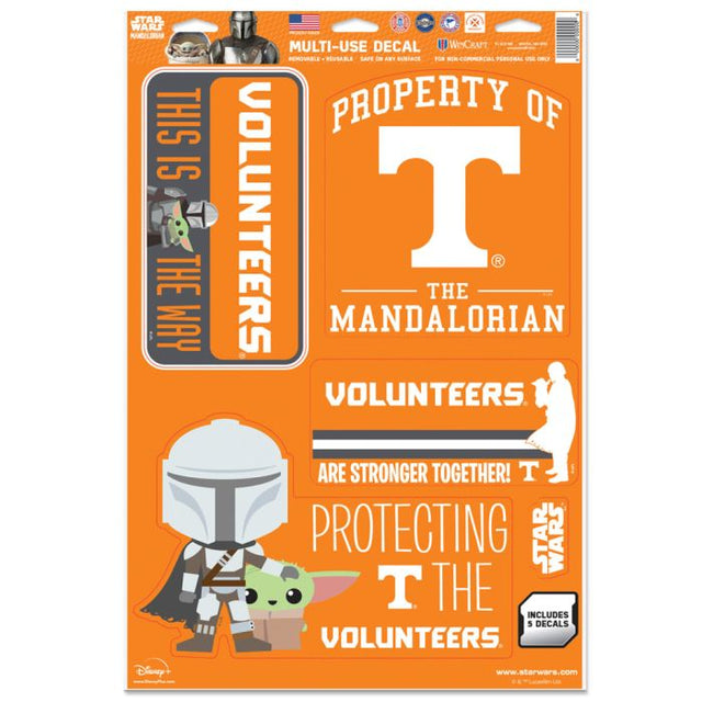Calcomanía multiusos de Star Wars MANDALORIAN de Tennessee Volunteers, 11" x 17"