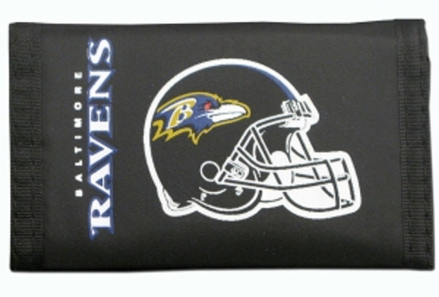 Cartera de nailon con tres pliegues de los Baltimore Ravens
