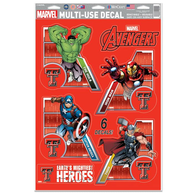 Texas Tech Red Raiders / Marvel (C) 2021 Marvel Multi-Use Decal 11" x 17"
