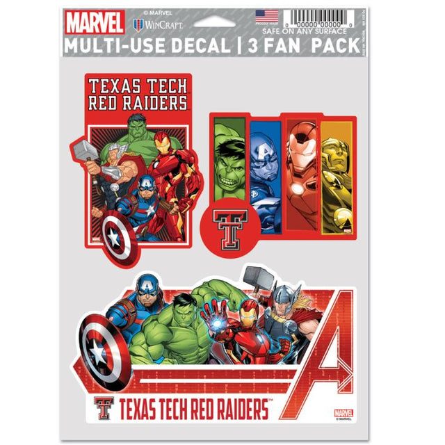 Texas Tech Red Raiders / Marvel (C) 2021 MARVEL Multi Use 3 Fan Pack