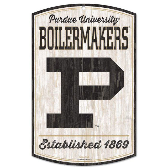 Letrero de madera vintage de Purdue Boilermakers / Vintage Collegiate de 11" x 17" y 1/4" de grosor