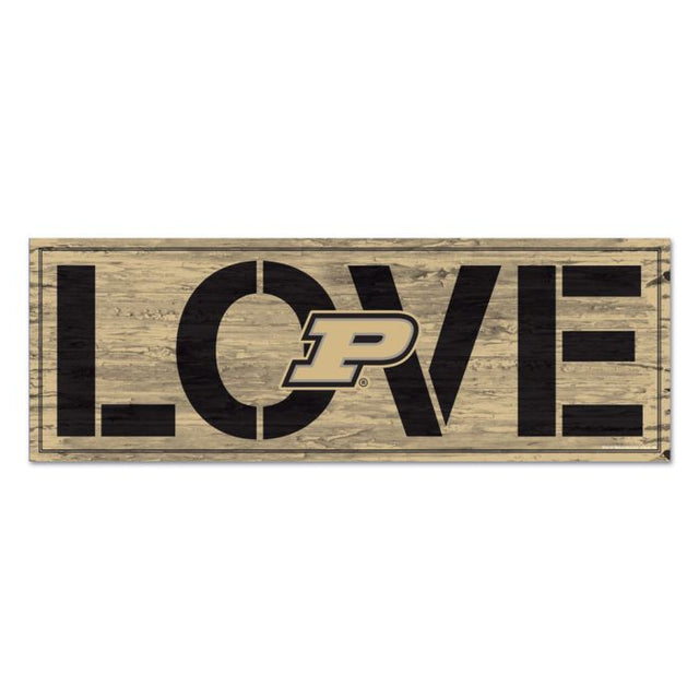 Letrero de madera de Purdue Boilermakers de 8" x 23" y 1/4" de grosor