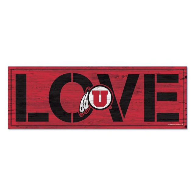 Utah Utes Wood Sign 8"x23" 1/4" thick