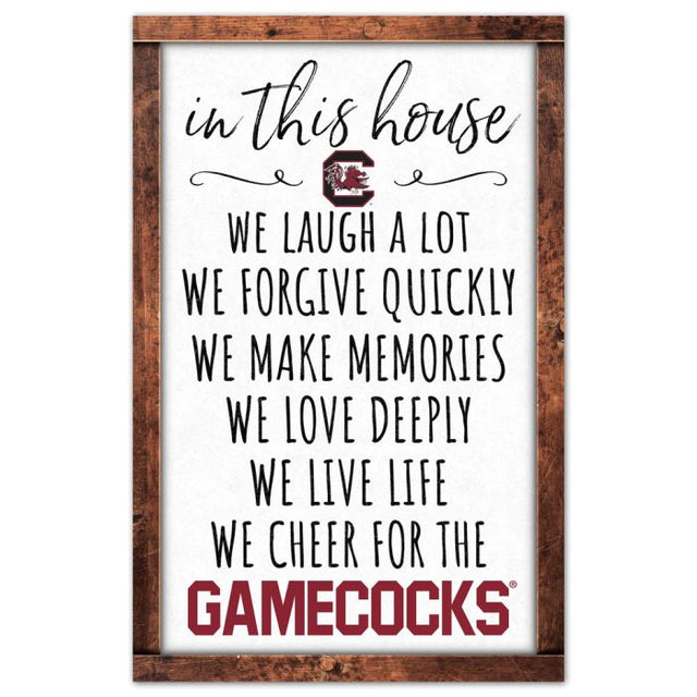 Letrero de madera de los Gamecocks de Carolina del Sur, 11" x 17", 1/4" de grosor