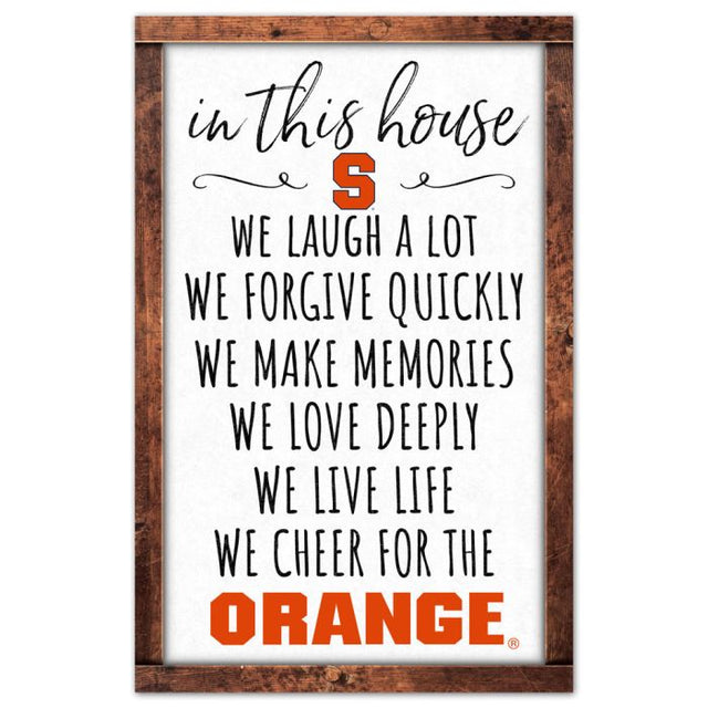 Syracuse Orange Wood Sign 11" x 17" 1/4" thick
