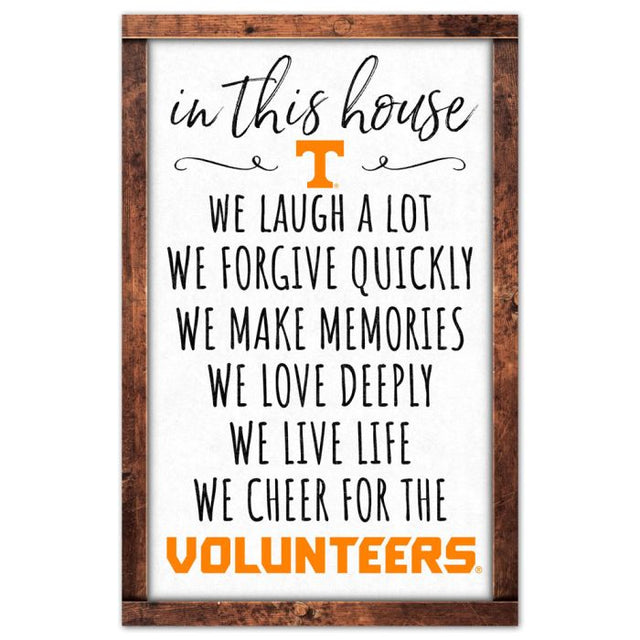 Letrero de madera de los Voluntarios de Tennessee, 11" x 17", 1/4" de grosor