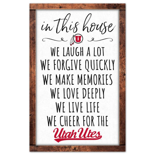 Utah Utes Wood Sign 11" x 17" 1/4" thick