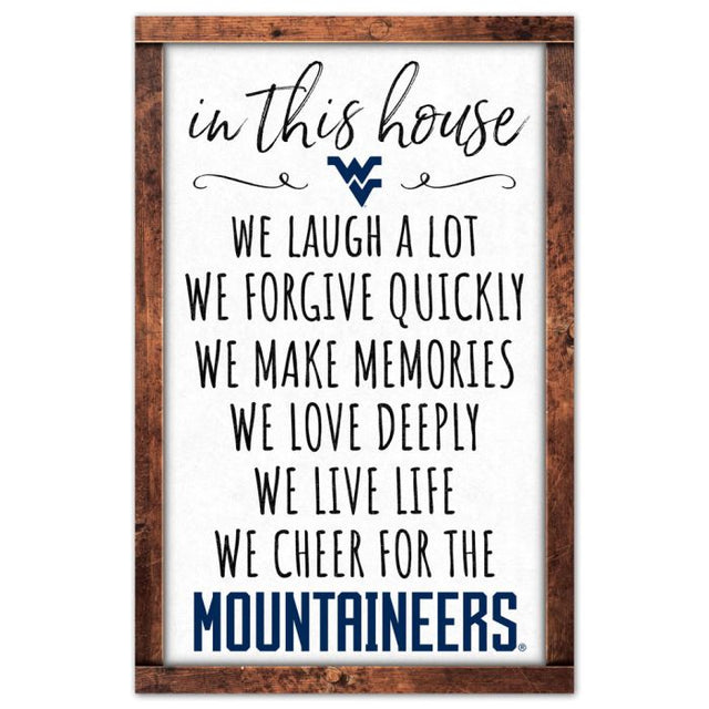 West Virginia Mountaineers Wood Sign 11" x 17" 1/4" thick