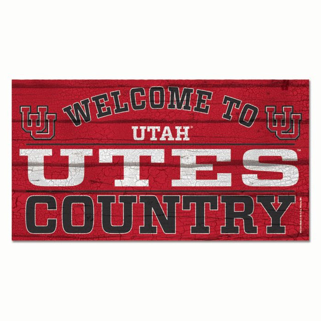 Utah Utes Wood Sign 13"x24" 1/4" thick