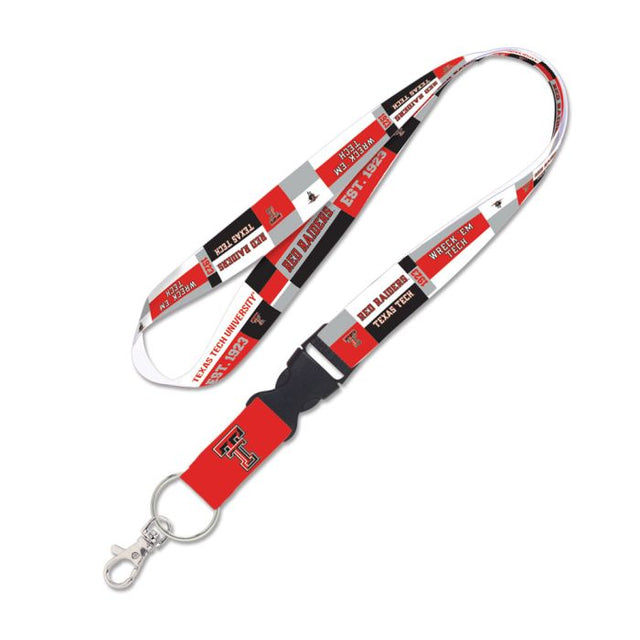 Texas Tech Red Raiders COLOR BLOCK Lanyard w/detachable buckle 1"
