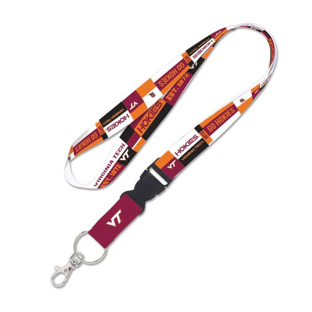 Virginia Tech Hokies COLOR BLOCK Lanyard w/detachable buckle 1"