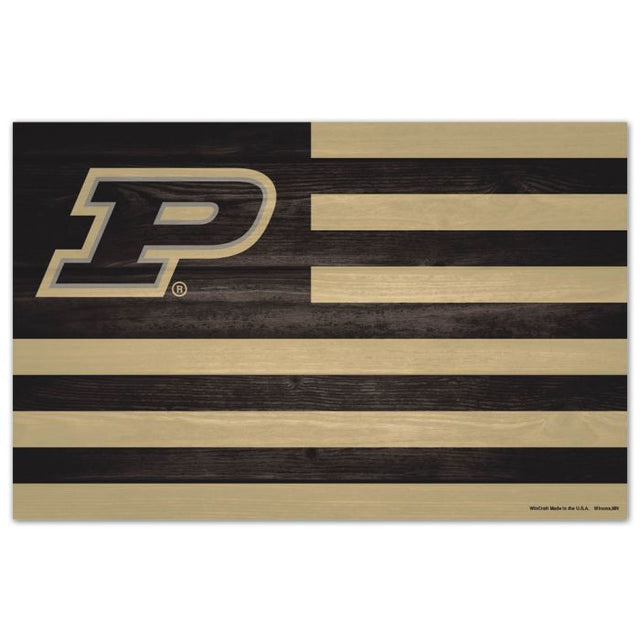 Letrero de madera de Purdue Boilermakers AMERICANA de 11" x 17" y 1/4" de grosor