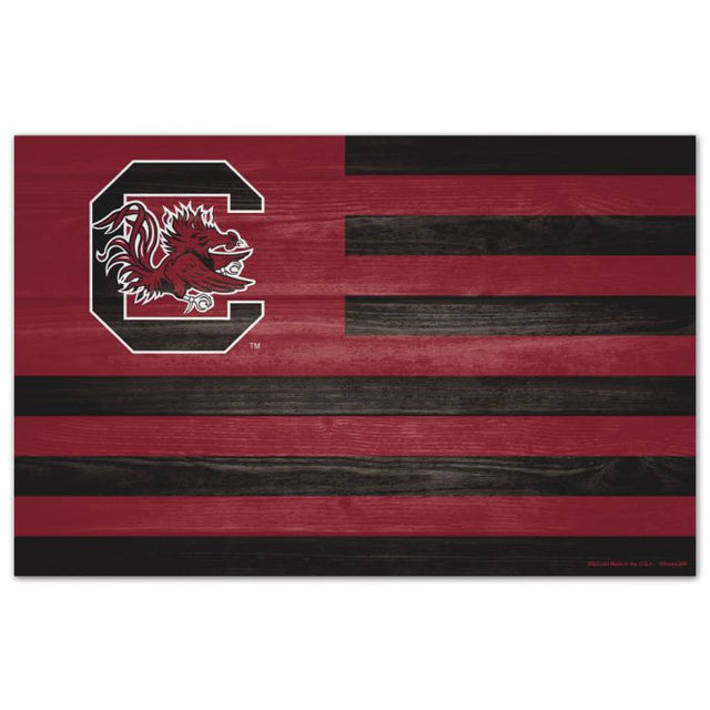 Letrero de madera de los South Carolina Gamecocks AMERICANA de 11" x 17" y 1/4" de grosor