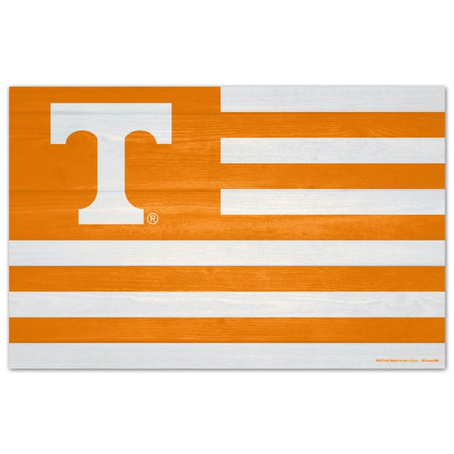 Letrero de madera de Tennessee Volunteers AMERICANA de 11" x 17" y 1/4" de grosor