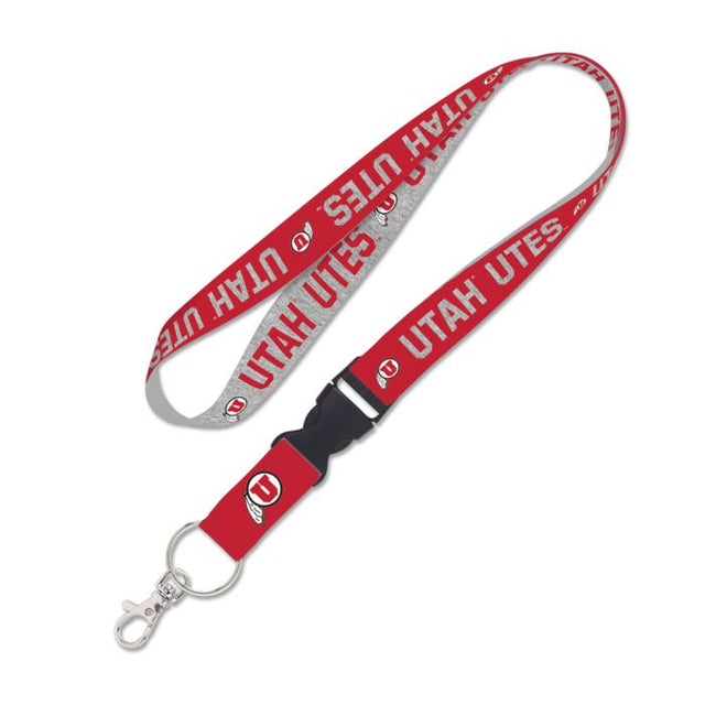 Utah Utes HEATHER Lanyard w/detachable buckle 1"