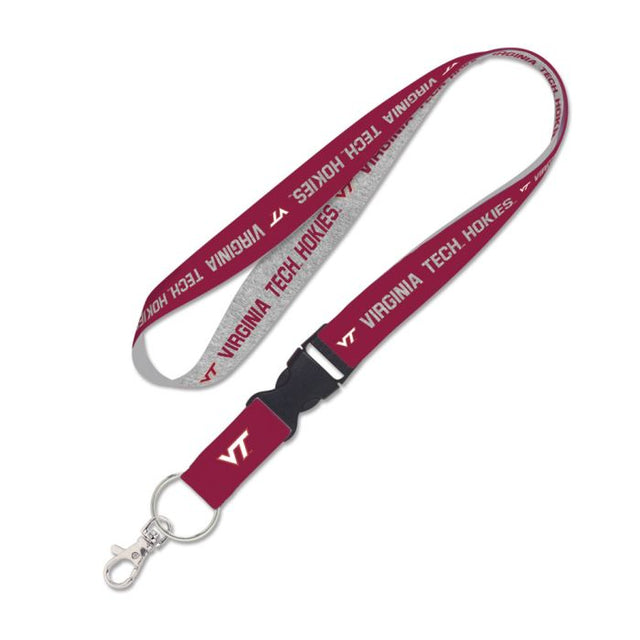 Virginia Tech Hokies HEATHER Lanyard w/detachable buckle 1"
