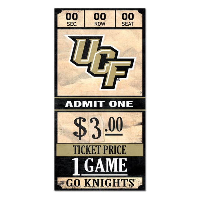 UCF Knights Wood Sign 6x12 3/8" thick