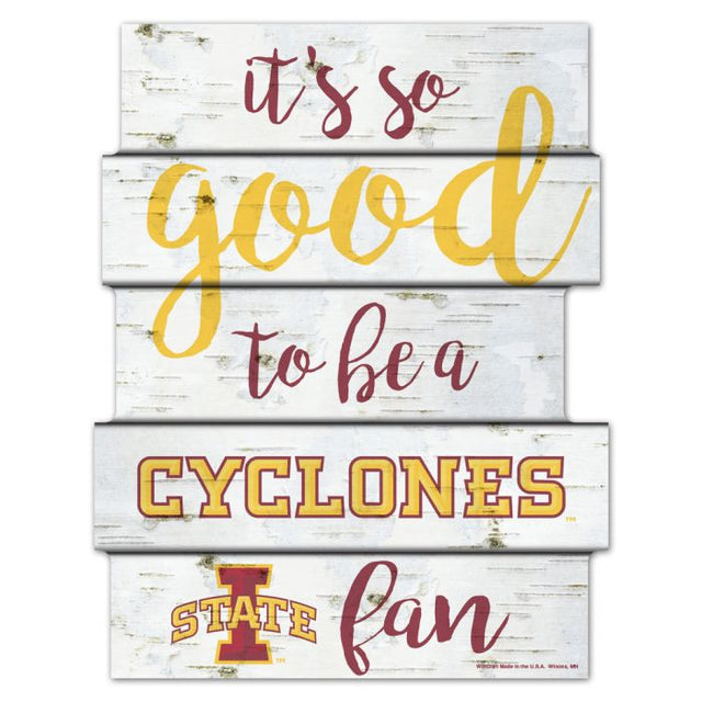 Iowa State Cyclones BIRCH Wood Sign 11"X14"