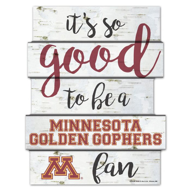Letrero de madera de abedul de Minnesota Golden Gophers de 11" x 14"