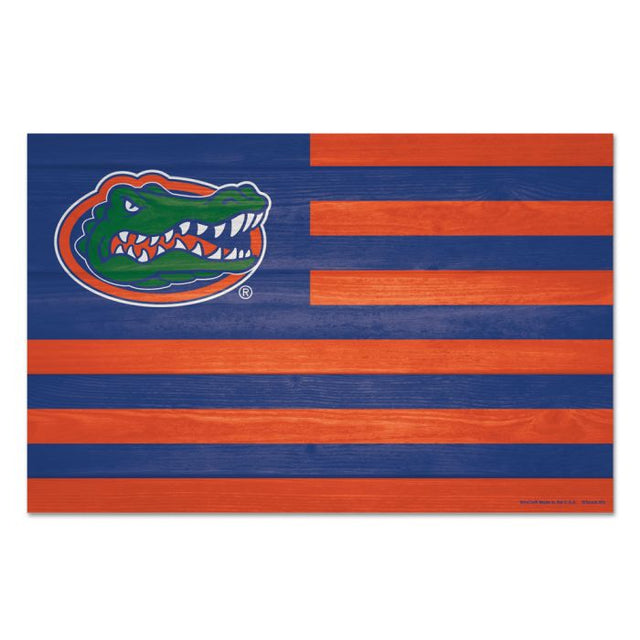 Letrero de madera de Florida Gators AMERICANA de 11" x 17" y 1/4" de grosor