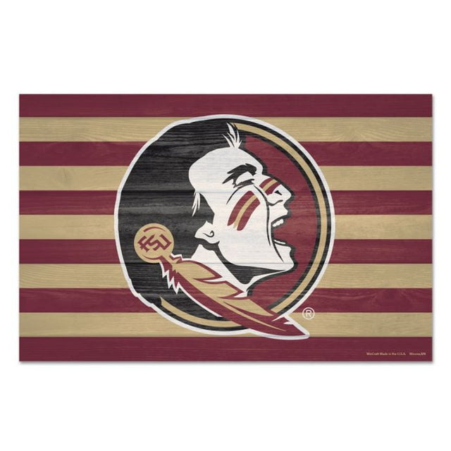 Letrero de madera de los Florida State Seminoles AMERICANA de 11" x 17" y 1/4" de grosor
