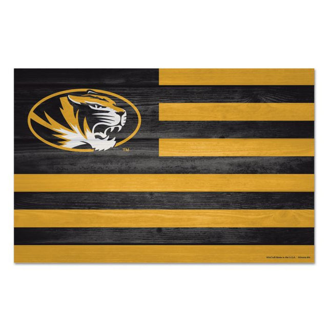 Missouri Tigers AMERICANA Wood Sign 11" x 17" 1/4" thick
