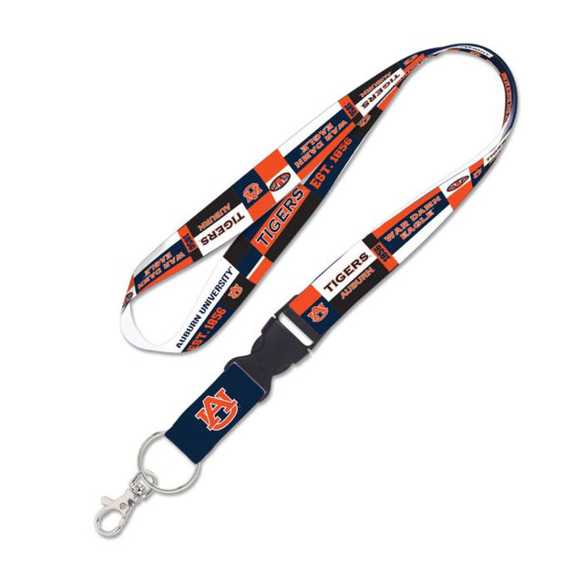 Auburn Tigers COLOR BLOCK Lanyard w/detachable buckle 1"
