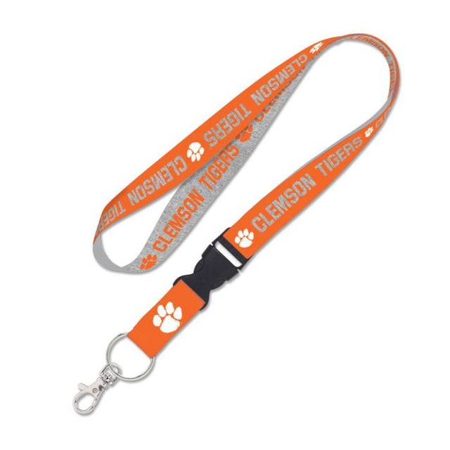 Clemson Tigers HEATHERED Lanyard w/detachable buckle 1"