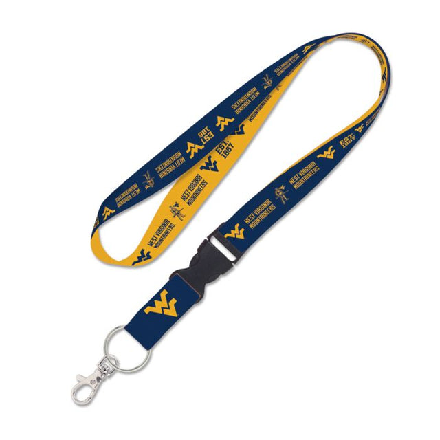 West Virginia Mountaineers SCATTERPRINT Lanyard w/detachable buckle 1"