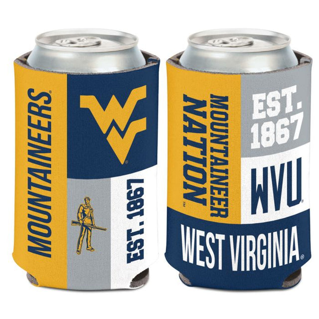 West Virginia Mountaineers COLOR BLOCK Can Cooler 12 oz.