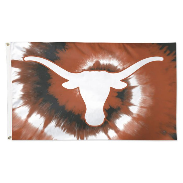 Bandera teñida anudada de los Texas Longhorns - Deluxe 3' X 5'