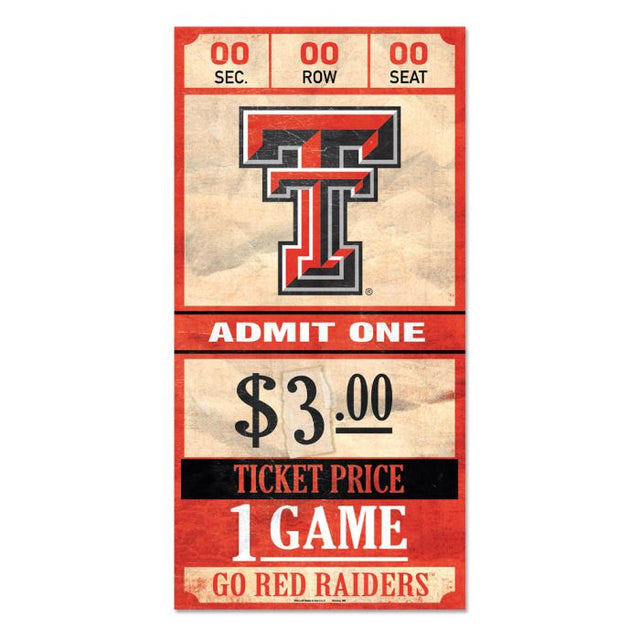 Texas Tech Red Raiders Wood Sign 6x12 3/8" thick
