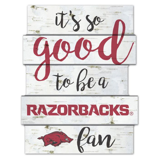 Letrero de madera de Arkansas Razorbacks de 11" x 14"