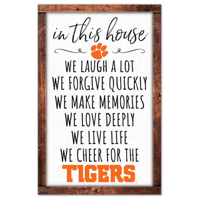Clemson Tigers Wood Sign 11" x 17" 1/4" thick