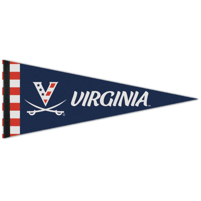 Banderín premium de Virginia Cavaliers en rojo, blanco y azul marino, 12" x 30"