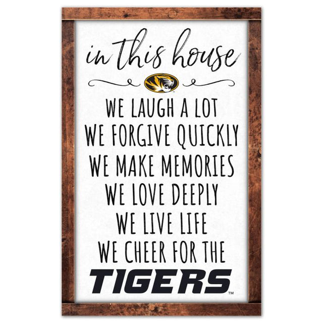 Missouri Tigers Wood Sign 11" x 17" 1/4" thick