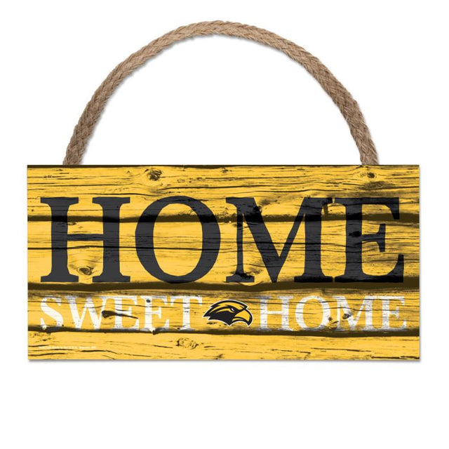 Letrero de madera con cuerda de 5 x 10 pulgadas con la inscripción HOME SWEET HOME de Southern Miss Golden Eagles