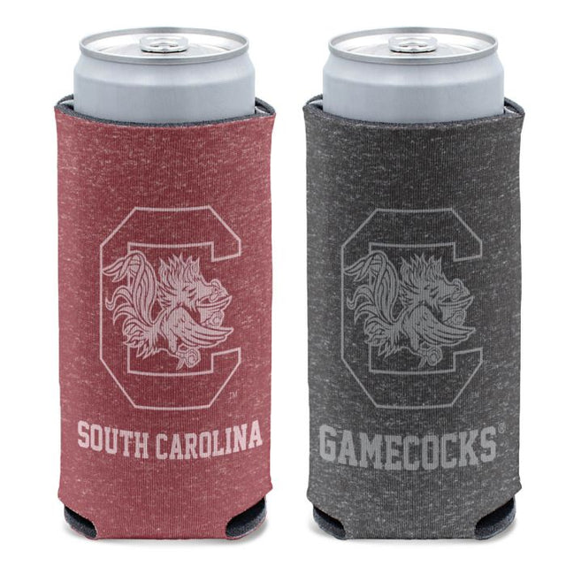 Enfriador de latas delgado de 12 oz con diseño de South Carolina Gamecocks HEATHERED